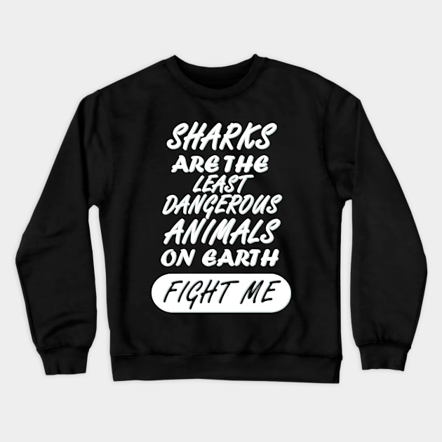 shark Megalodon Sea Swimming Scared Girls Crewneck Sweatshirt by FindYourFavouriteDesign